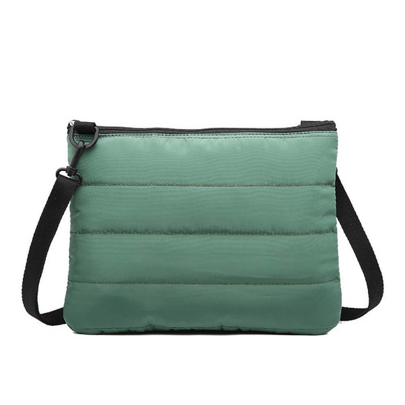 Threaded Pear Handbags - Kelly Green Puffy Crossbody Bag Purse